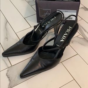 Prada black slingback heel